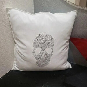 MAGASCHONI Rhinestone Skull Pillow